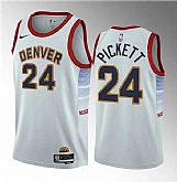 Men's Denver Nuggets #24 Jalen Pickett White 2023 Draft Icon Edition Stitched Basketball Jersey Dzhi ,baseball caps,new era cap wholesale,wholesale hats